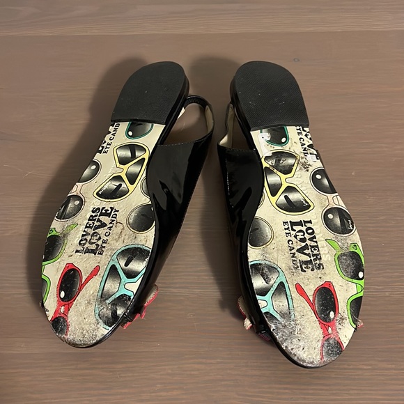 Harajuku Lovers Black Patent Leather Peep Toe Flats - Women’s Size 7 - Picture 10 of 11